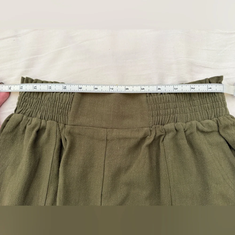 NWT Olive Green Two-Piece Set | Cropped Tank & High-Waisted Shorts | Size Medium